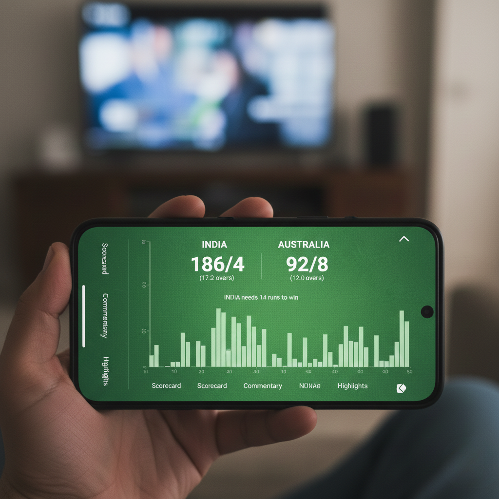 live cricket match score updates displayed